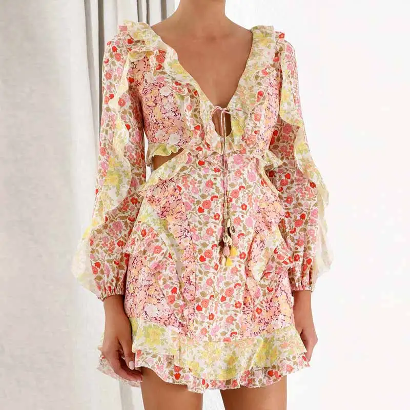 Богемный Вдохновленный сплайсированный летнее платье с вырезами панель