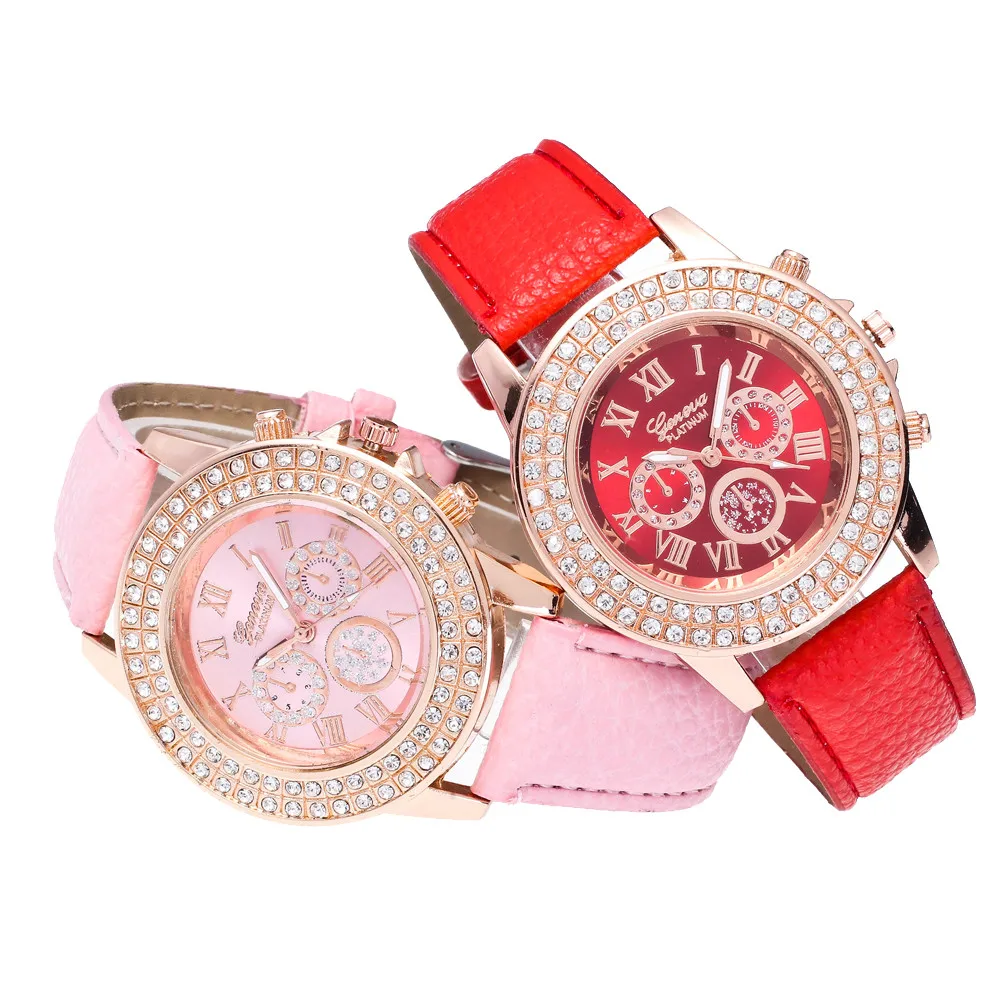 Роскошные женские модельные часы со стразами Модные повседневные мужские и