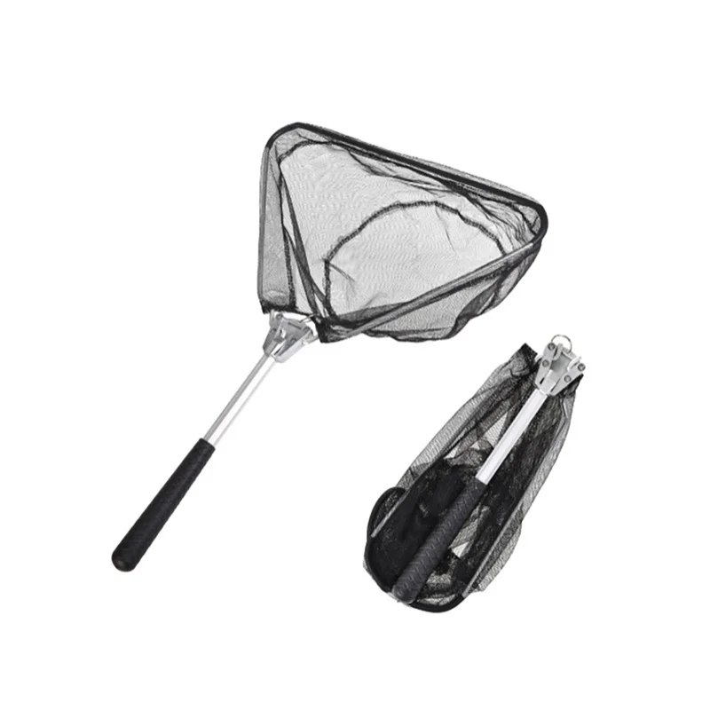 

Fishing Net Triangle mini Aluminum Alloy Light Dip Net Telescoping Foldable Landing net Pole Casting Network Trap Fish Tackle