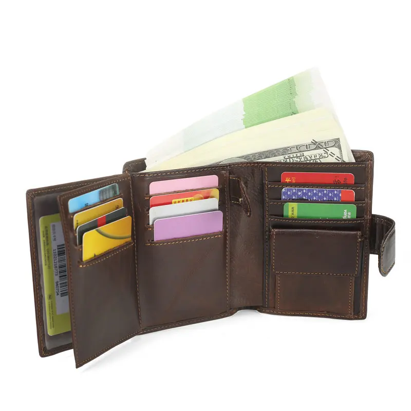 Мужской кошелек из натуральной кожи многофункциональный бумажник воловьей с