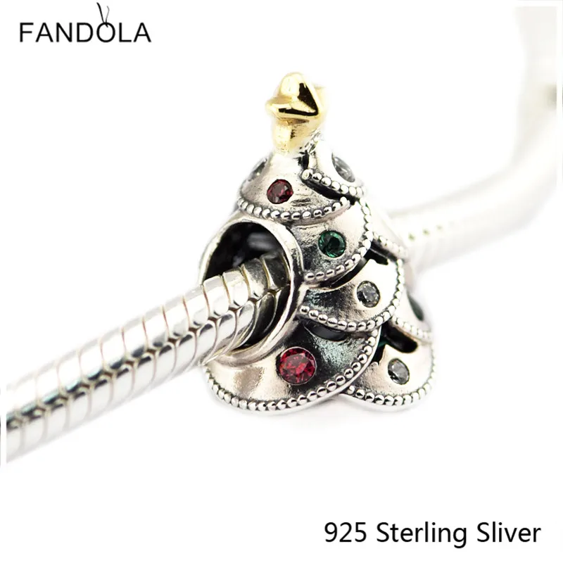 

CKK Festive Tree, Multi-Colored 14K Gold Charms 925 Sterling Silver Beads Original Jewelry Fits For Bracelets