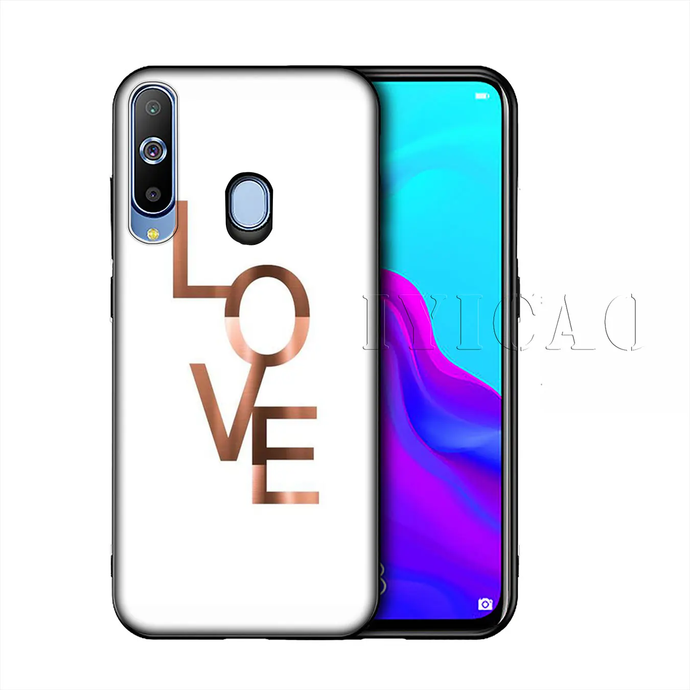 IYICAO, мягкий силиконовый чехол с сердечком ананасом и золотой розой для samsung Galaxy A10 A30 A40 A50 A70 M10 M20 M30, чехол