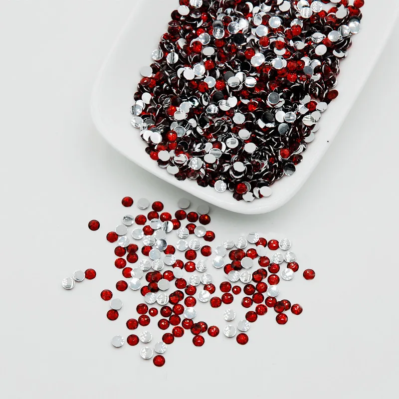 

5000pcs/lot 2mm 3mm 4mm 5mm Siam Color DIY Non-hotfix rhinestone Acrylic Flatback Rhinestones for DIY Phone case Nail art