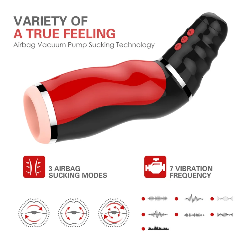 Мужской оральный мастурбатор с мультичастотной вибрацией Глубокая глотка