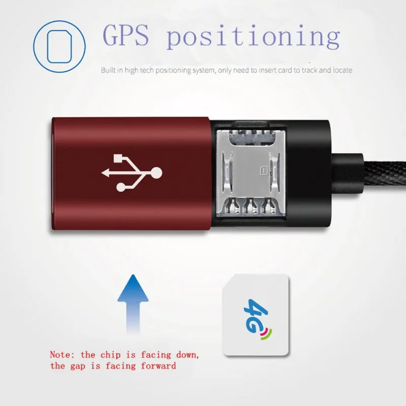 AGPS WiFi LBS Data Line Locater with Android & iOS Dual Connector for Charging SMS Alert APP Tracking Remote Voice Recording |