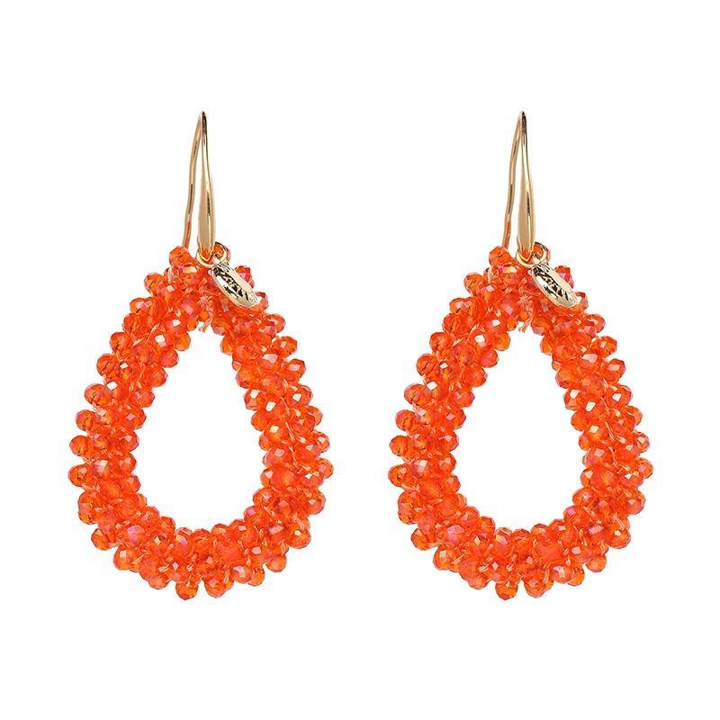 juran 11 colors bohemian fashion beads long earrings wholesale bijoux drop dangle boho earrings for women hot brand jewelry free global shipping