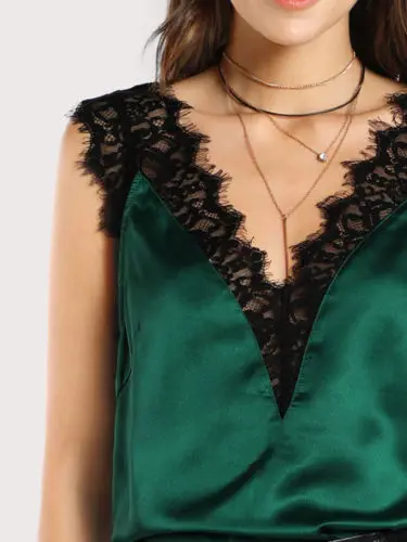 2018 кружевной топ на бретелях женский сексуальный летний Повседневный без