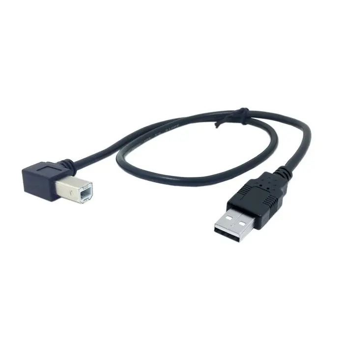 Кабель USB 2 0 A папа B левый угол 90 градусов для принтера сканера жесткого диска 50