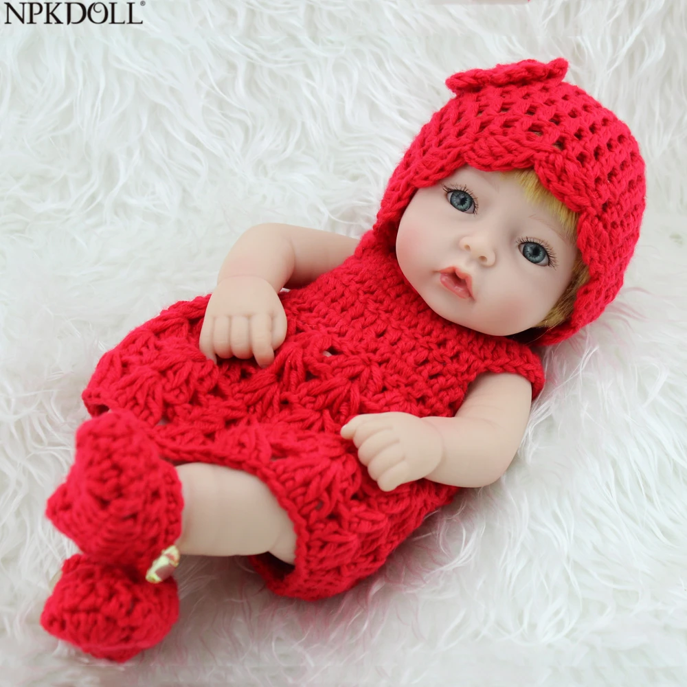 NPKDOLL Reborn силиконовая кукла для девочек милое 10 дюймовое платье принцессы ручная