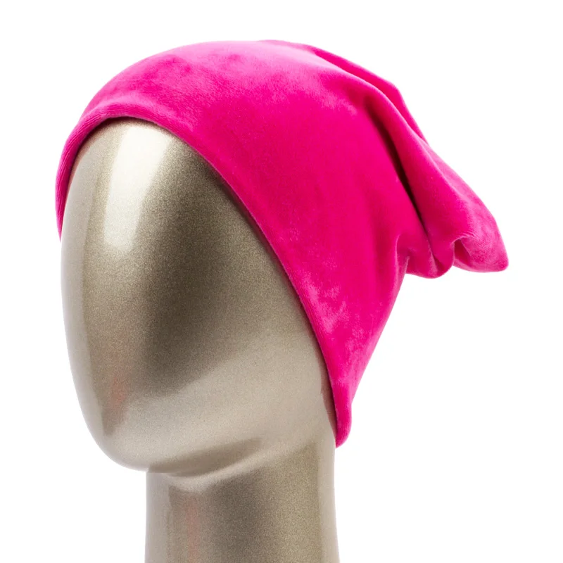 Rose Red Geebro Женская шапка Skullies Beanie полиэфирные вязаные шапки женские Балаклавы зимние теплые бархатные шарфы и шапочки - Цвет: Rose Red