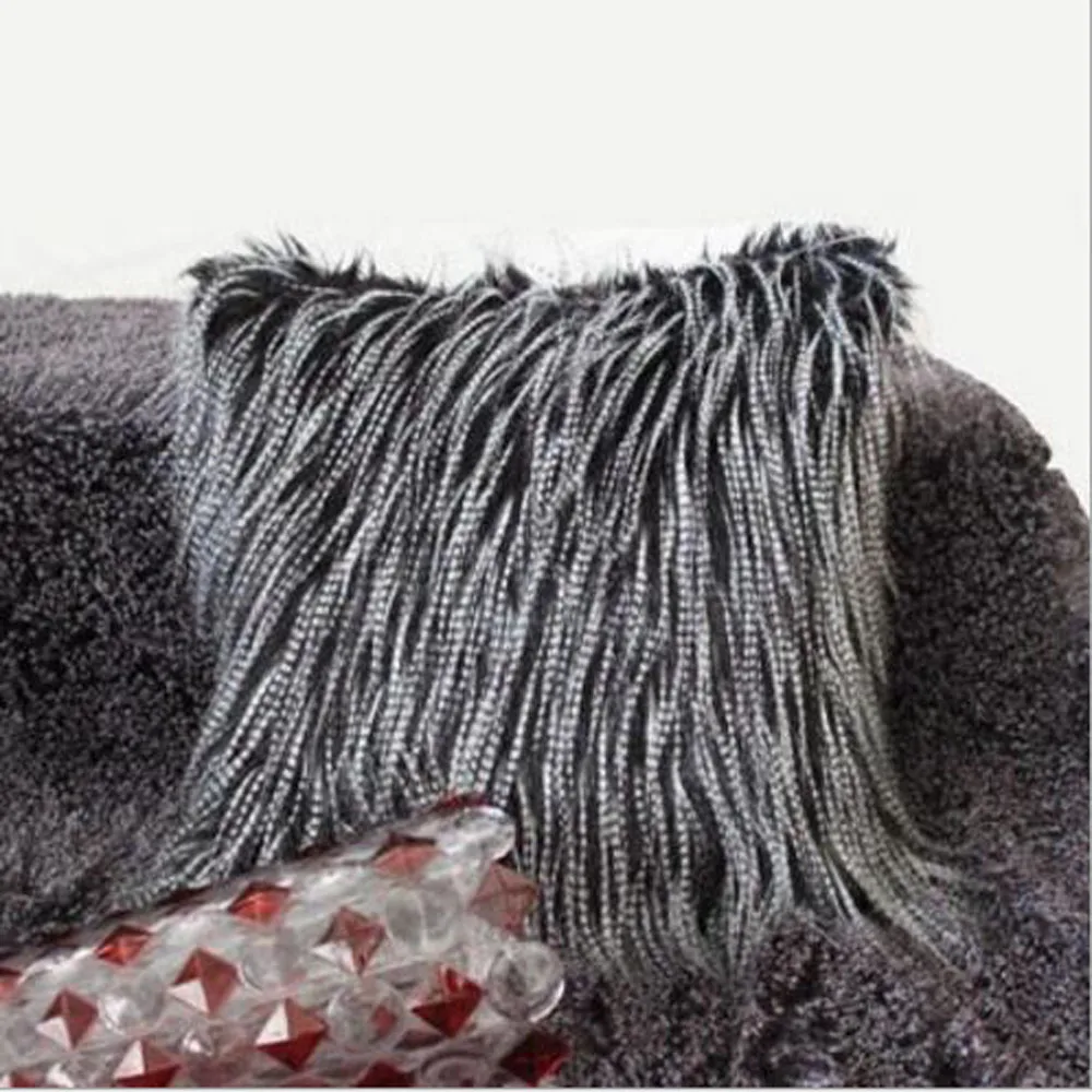 

Luxury Peacock Imitation Luxurious Sofa Synthetic Leather Long Hair Bed Case Pillowcase Cushion Chair Cushion Home Decorat