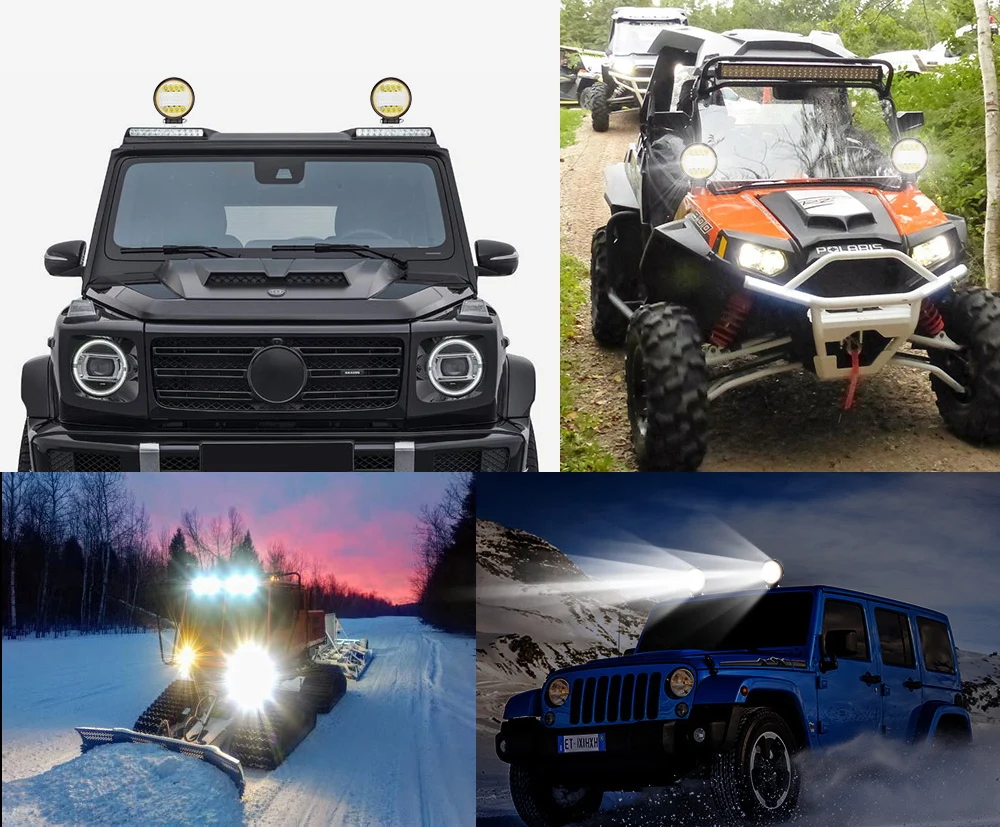 Niscarda 4 inch 72 126W 6000K Work Lamp LED Bar Super Bright Outdoor Driving Spot Light For Jeep ATV UAZ SUV 4WD 4x4 Truck