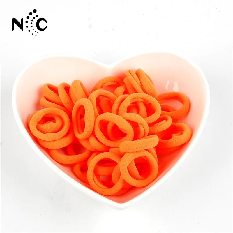 Orange 3cm 40pcs 40/100 шт. для девочек маленькое кольцо нейлон резинки для волос хвост держатель резиновый трос резинка для волос галстук Резинки Детские аксессуары для волос Головные уборы - Цвет: Orange 3cm 40pcs