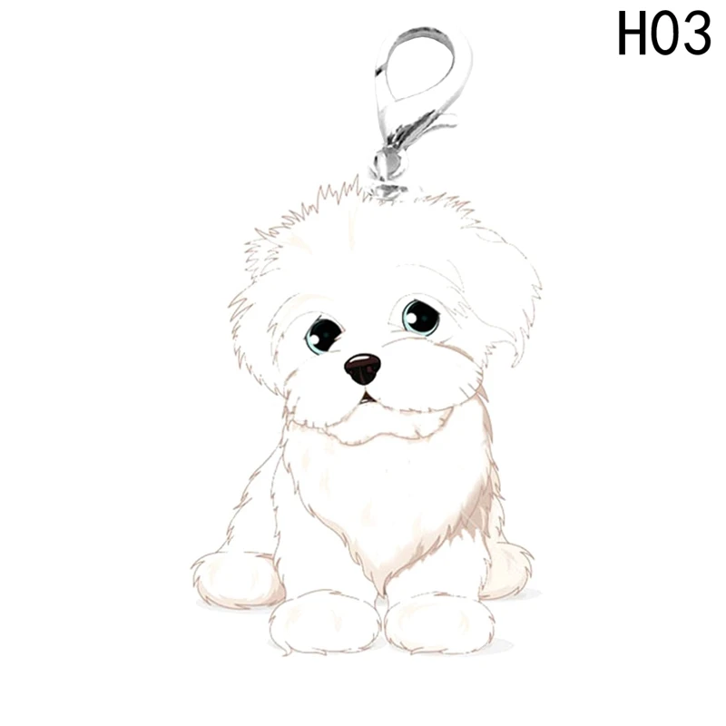 KEY2589H03 Немецкая овчарка Собака Французский бульдог брелок, Брелоки для ключей идентификация животного подвеска карта подвесной аксессуар воротник Мини Подвеска для животных - Цвет: KEY2589H03