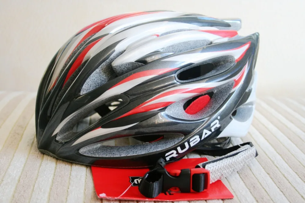 

Rubar Bicycle helmet black red MEN WOMEN BIKE HELMET ultralight Cycling helmets 250G 54-58cm 27 holes Adults unisex