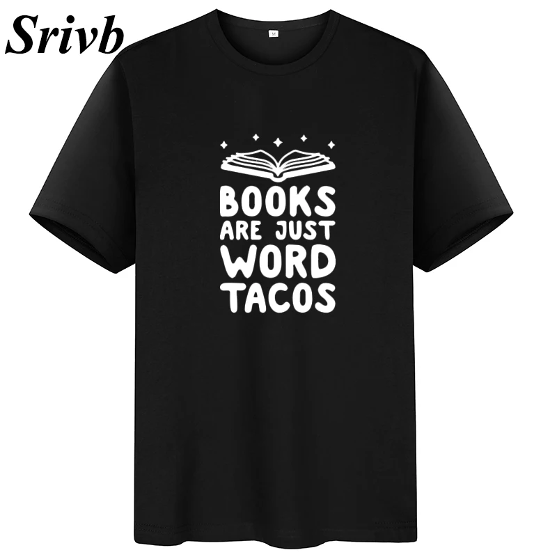 Женская футболка Srivb Books летняя с коротким рукавом и надписью Tacos Vegan