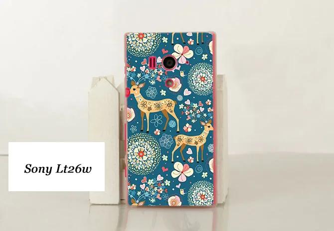 Жесткий Пластик телефон назад В виде ракушки чехол для Sony Xperia Acro S LT26w розы Сова Cat