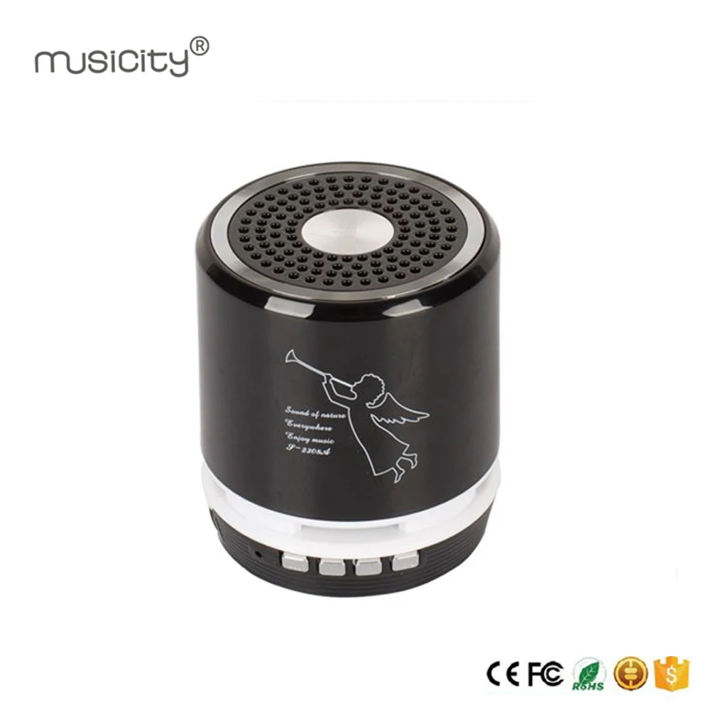Musicity Беспроводной Портативный Бумбокс светодиодный мини Bluetooth Динамик с FM радио