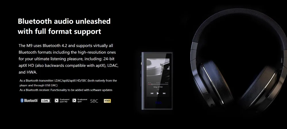 FiiO M9 с 32 Гб tf-картой Портативный Аудио плеер высокого разрешения AK4490EN* 2 wifi Bluetooth DSD128 USB аудио USB DAC SPDIF выход