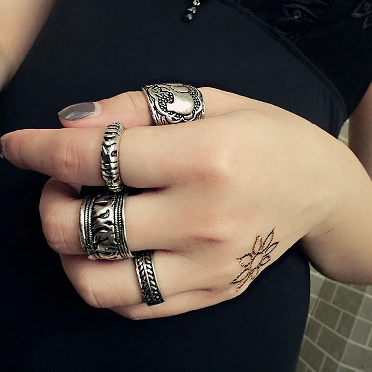 4 шт./компл. Новый Винтажный античный серебряный Женский Мужской преувеличенный