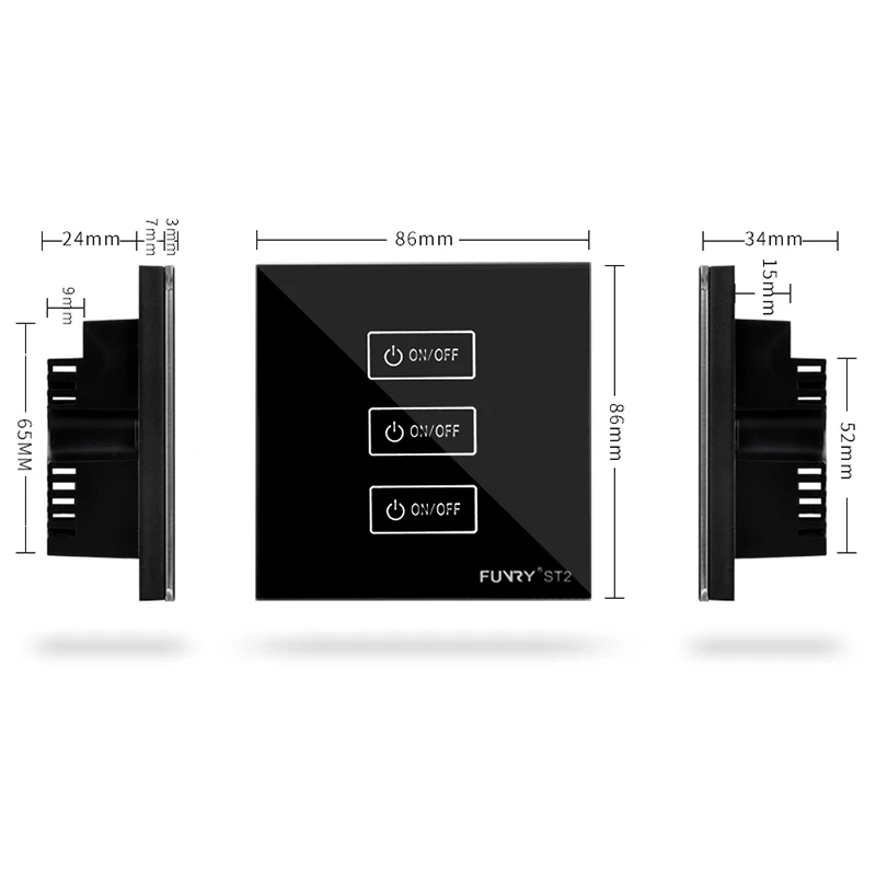 Funry ST2 3Gang стандарт Великобритании пульт дистанционного управления лампа