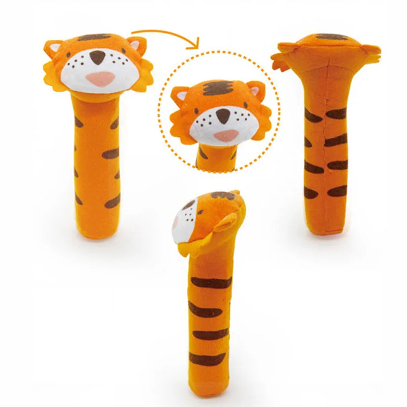 Детские Погремушки Мягкие плюшевые куклы BiBi бар игрушечная рука Жираф Тигр