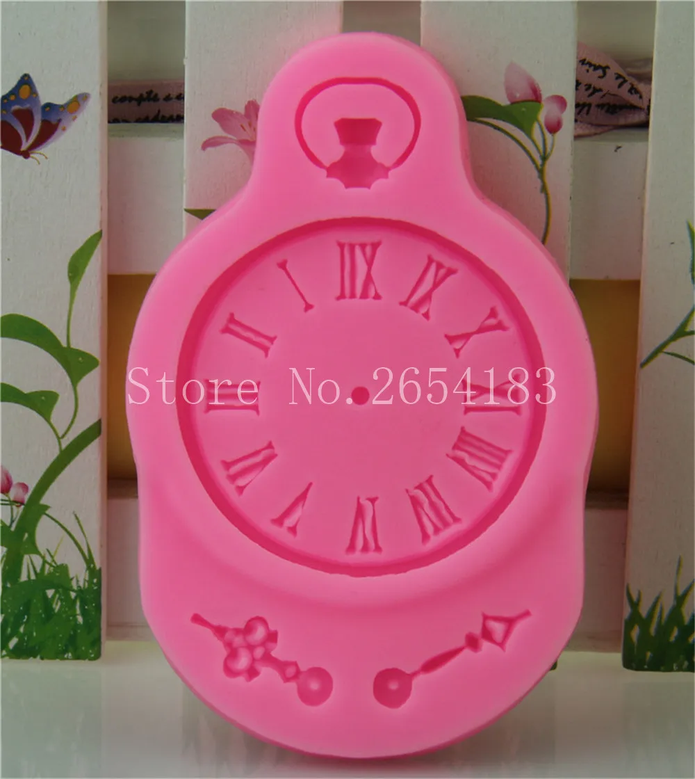 МАЯТНИК Часы Форма Силиконовые помадка мыло 3D торта кекс желе конфеты Шоколадные