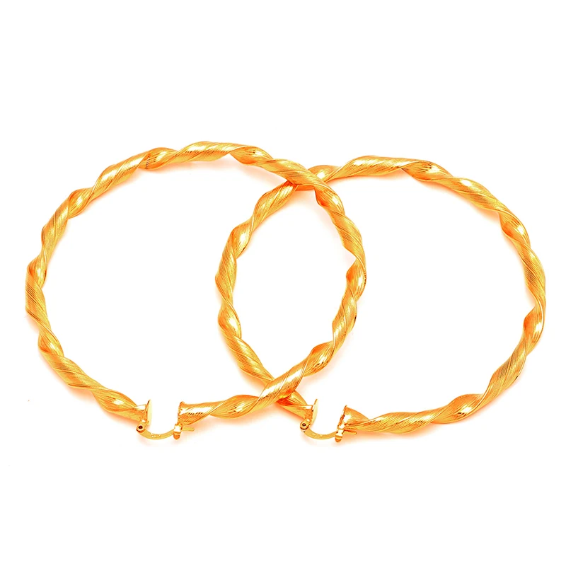 Ethlyn Золотые Большие круглые серьги обруч для женщин 2018 ювелирные изделия подарок