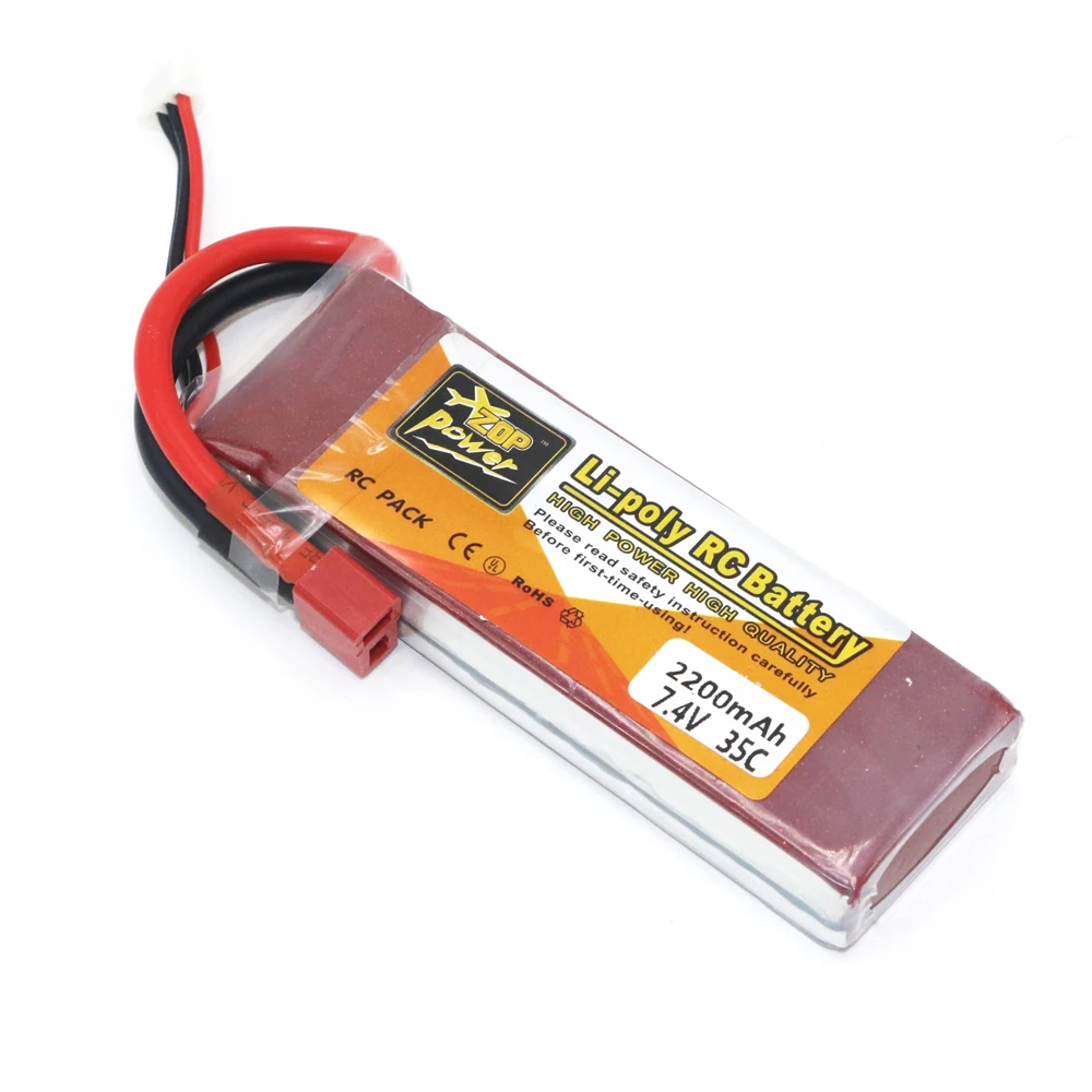 Аккумулятор ZOP Power 2S LiPo 7 4 В 2200 мАч 35C Lipo батарея с Т образной вилкой для