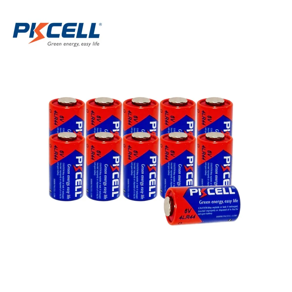 10 шт. батарейки PKCELL 6 в 4LR44 4A76 L1325 A544 щелочные батареи Bateria Baterias для собак