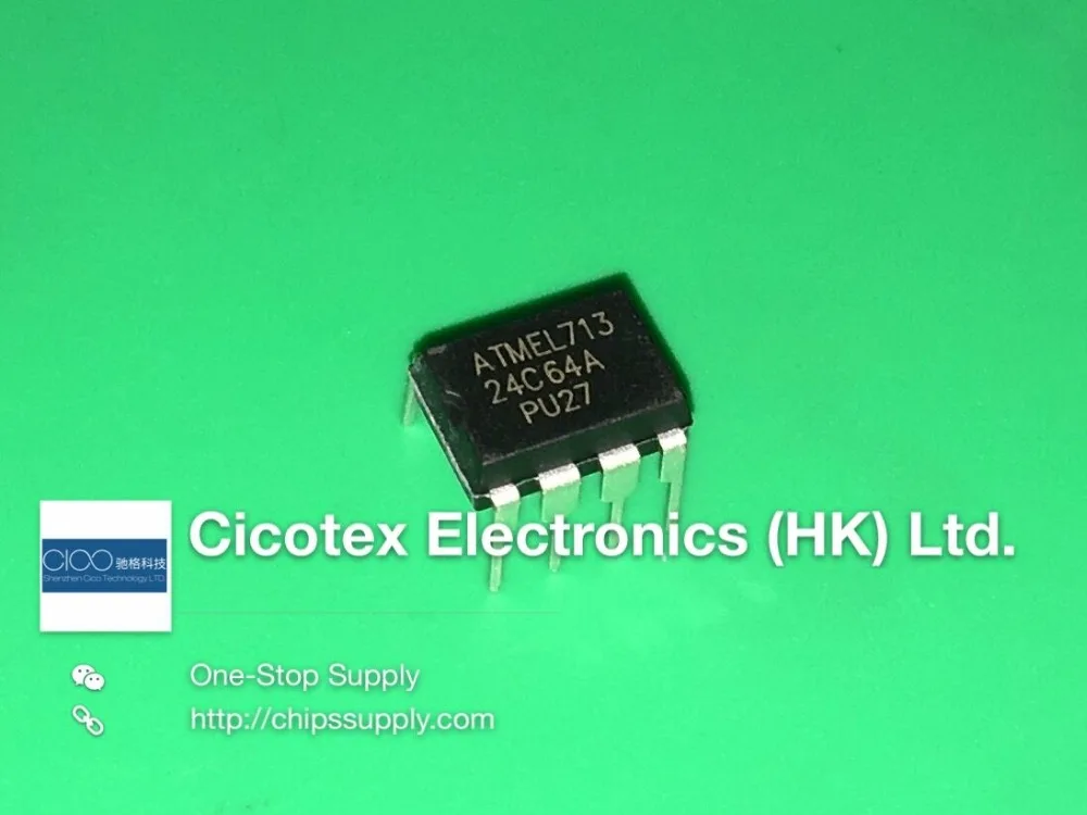 

10 шт./лот AT24C64A-10PU-2.7 DIP8 24C64APU27 24C64A IC EEPROM 64 кбит 400 кГц 8DIP
