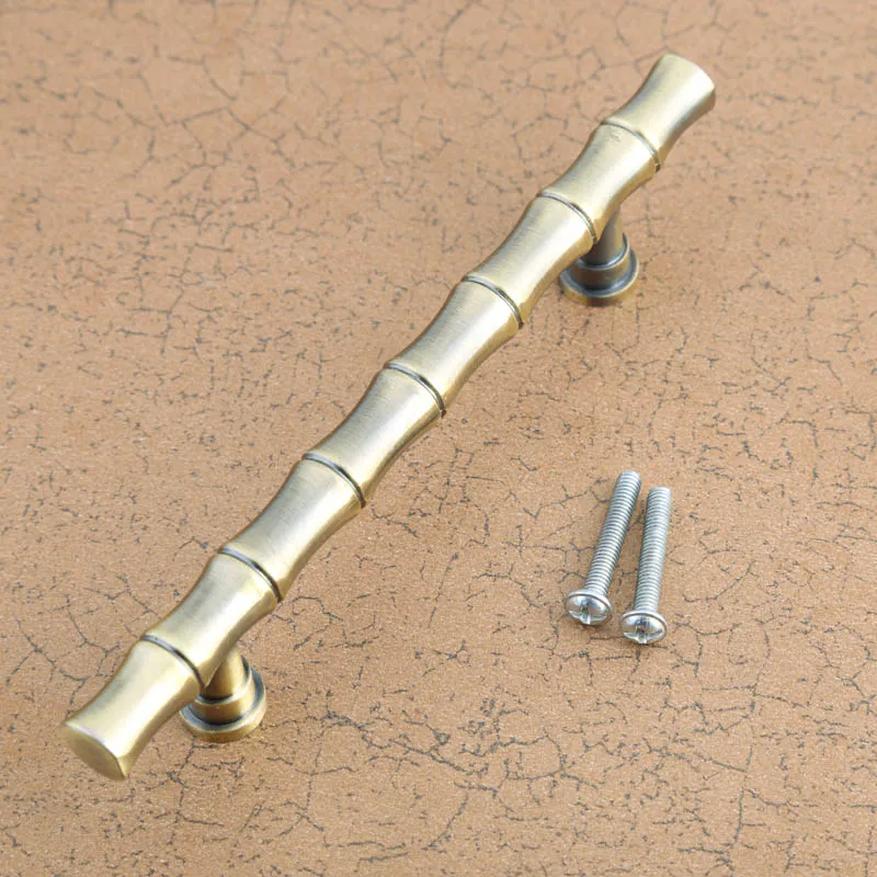 64 96 мм американская винтажная простая бронзовая бамбуковая кухонная ручка для