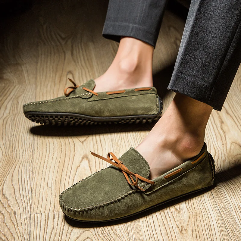 Novelty Fashion Casual Loafers Shoes for Men Solid Spring Autumm Flat Slip On Classics Driving | Обувь