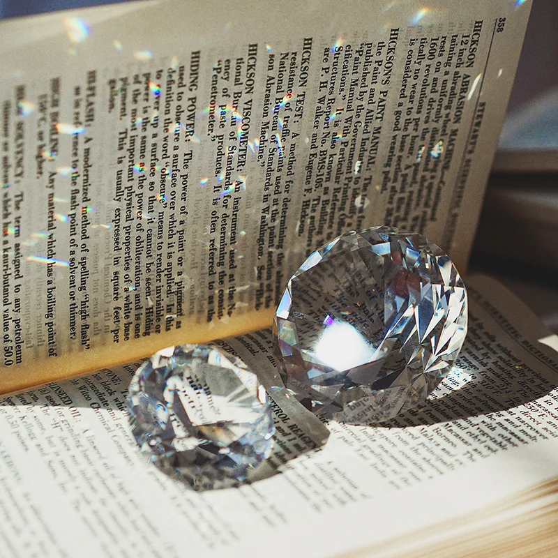 

Clear 80mm Crystal Diamond Glass Jewel Paperweight Photographic Props Wedding Gifts Home Decoration