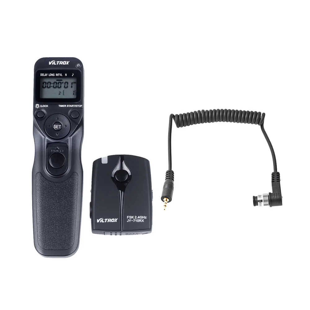 low price VILTROX JY-710 2.4GHZ FSK Wireless Remote Shutter Controller Set Time Lapse Intervalometer Timer with N1 Cable for Nik |