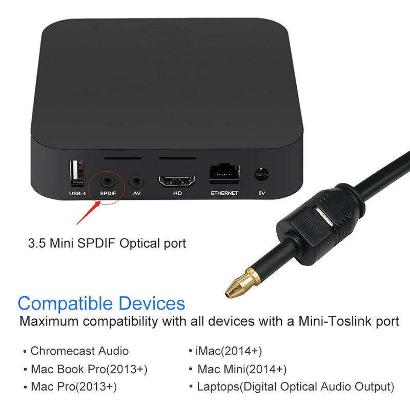 Мини-кабель 3 5 мм SPDIF оптический волоконный кабель к аудио адаптер для Macbook SGA998 |
