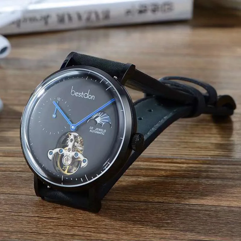 Bestdon Switzerland Tourbillon Moonphase Мужские автоматические механические часы Relogios Masculino водонепроницаемые спортивные часы с подарочной коробкой