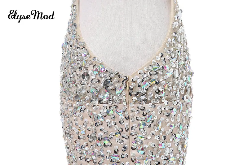 

Glamorous Spaghetti Straps Sweetheart Mermaid Evening Dress Tulle Court Train Luxury Beaded Backless Evening Party Gowns