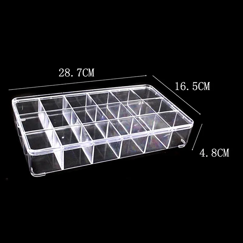 Прозрачная пластиковая коробка 18 ячеек 28 7x16 5x4 8 см|box case|storage containerbox plastic |