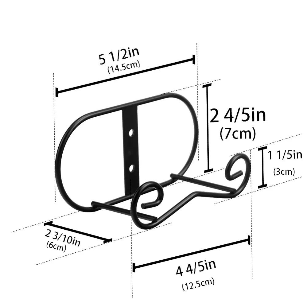 Черный металлический настенный стенд для дисплея Горизонтальная стойка вешалка