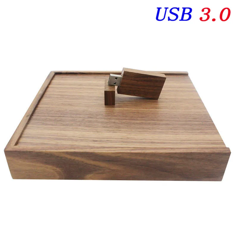 JASTER maple фотоальбом деревянный usb+ коробка Memory stick USB 3,0 4 ГБ 8 ГБ 16 ГБ 32 ГБ 64 ГБ фотография подарок логотип на заказ(170*170*35 мм - Цвет: Walnut With BOX