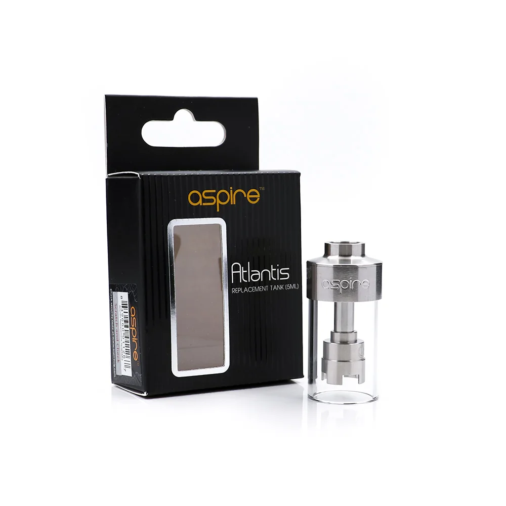 100% Оригинал Aspire Atlantis Замена Бака 5 мл Pyrex Стекло и Нержавеющая сталь бак для Sub ом