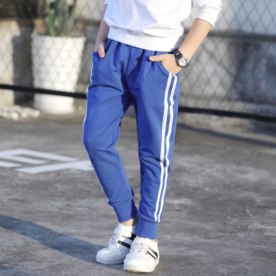 Famli Big Boy Spring solid Pants Teenage Sports Teen Kids Casual Cotton Trousers for Children Boys 0 12 14 16 Year |