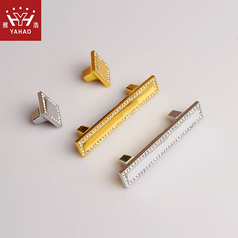 

64mm Crystal Cabinet Knobs For Furniture Hardware handles