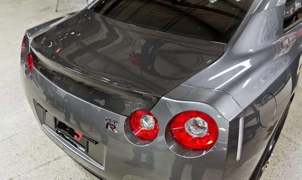 GTR R35 OEM стиль Багажник из углеродного волокна для Nissan глянцевое волокно гоночный