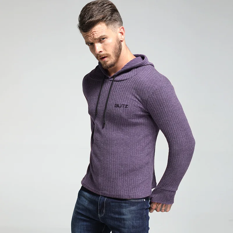 2018 черные мужские футболки для бега с капюшоном тонкая футболка длинным рукавом