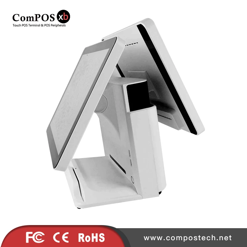Высокое качество двойной 15 дюймов экран pos система сенсорный машина цена все в
