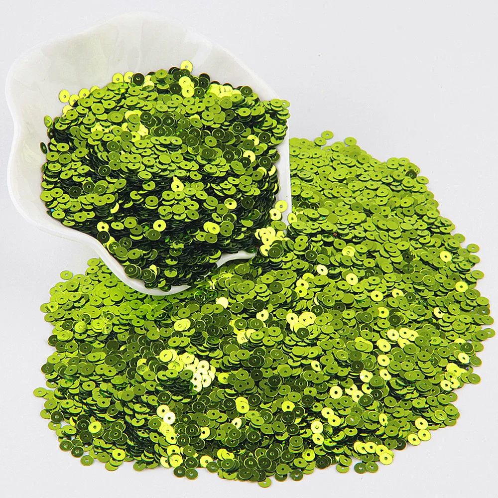 LTgreen ПВХ свободные блестки ремесла Сделай Сам аксессуар 20 г/лот плоские круглые Блестки женское платье Вышивание украшения Размеры 3/4/5/6/10/15/20/25/30 мм - Цвет: LTgreen