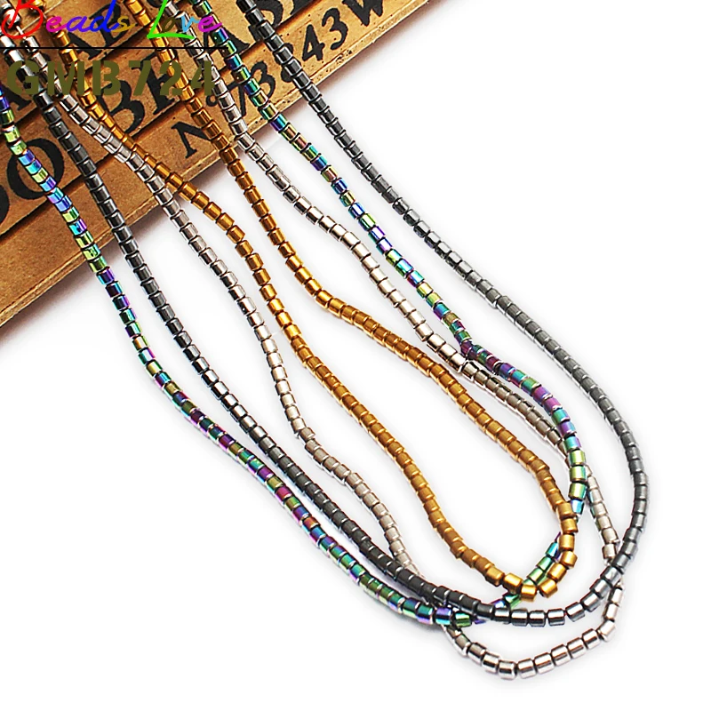 Бусины из гематита 2*2 мм золотого/серебристого/черного/радужного цвета бусины