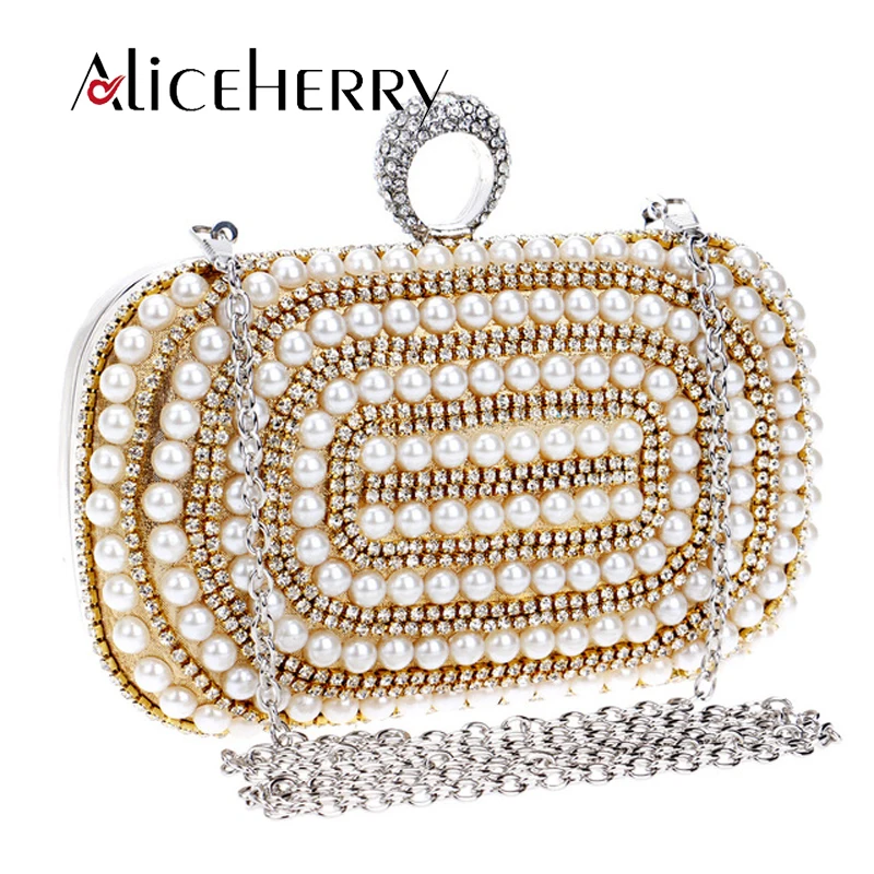 Роскошные женские вечерние сумки с бриллиантами золотистого и серебряного цвета